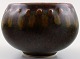 Saxbo. Stoneware vase in modern design, glaze in shades of brown.
