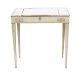 Writing desk, 
grey/white 
decorated. 
Manufactured 
around 1800
H: 114cm. W: 
112cm. D: 80cm