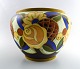 Boch Freres Keramis, Belgien stor keramikvase, dekoreret med blomster.