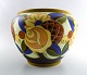 Boch Freres Keramis, Belgium large ceramic vase, decorated with flowers.