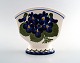 Aluminia/Royal Copenhagen bouquetiere / vase, hand painted with floral motifs.