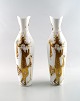 Rosenthal Studio Line quatre couleurs, Bjorn Wiinblad a pair of large porcelain 
vases, decorated in gold.