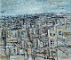 Olle Claesson, Swedish artist. Oil on canvas. An urban view from Marseille.