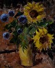 Mogens Vantore (1899-1992). Painting. Oil on canvas.
Still life with flowers in vase, sunflowers.
