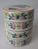 Four shared 
Chinese food 
container, 
Famille Rose, 
19th century. 
Decorated with 
floral motifs 
and ...