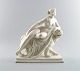 Classical sculpture, Ariadne on panter,  biscuit on base, Gustavsberg, late 19 
c.
