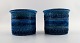 Bitossi, Rimini-blå, et par vaser/urtepotteskjulere  i keramik, designet af Aldo 
Londi.