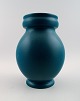 Rare Aluminia (Royal Copenhagen), Denmark faience vase, turquoise glaze. 
