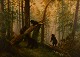 Ubekendt russisk maler, ca. 1900.
Legende bjørneunger i skov. Olie på lærred.