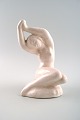 Hjorth (Bornholm, Denmark) glazed stoneware figure, naked woman by Gertrud 
Kudielka. Danish design.