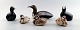 Paul Hoff for Gustavsberg, collection of 6 eiders in stoneware.

