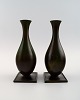 Et par svenske GAB (Guldsmedsaktiebolaget) Art deco vaser, bronze. 1930/40´erne.

