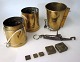 Corn Measure in 
brass, 19th 
century. 
Consisting of 
weight and two 
containers. In 
addition funnel 
...