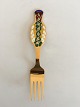 A. Michelsen 
Christmas Fork 
1996 In Gilded 
Sterling Silver 
with Enamel