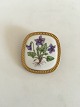 Royal Copenhagen Flora Brooch / Pendant in Porcelain and Sterling Silver