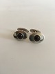 Georg Jensen Sterling Silver Cuff Links No 203A with Dark Stones