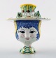 Bjorn Wiinblad unique ceramic vase with hat. The Blue House.
