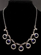 Necklace 39 cm. with blue stones 830s