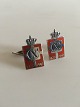 Georg Jensen Kings Mark Cufflinks in Sterling Silver and Enamel