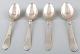 Georg Jensen Continental 4 table spoons, silverware, hammered. 
The cutlery is designed by Georg Jensen in 1906.
