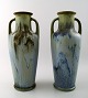 Et par store franske keramikvaser, Denbac (1909-1952) fremstillet i Vierzon.
