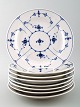 Rare and antique Royal Copenhagen Blue fluted, 8 plates.
