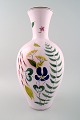 Stig Lindberg Studio Hand for Gustavsberg. Large vase with hand painted 
decoration, 1940 / 50s.