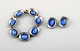 Jorgen Jensen, 
Vejle. Handmade 
jewelery set in 
pewter with 
blue stones. 
Danish design, 
mid 20 c. ...