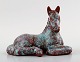 Michael Andersen: lying foal / horse in green and violet glaze.

