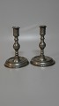 Pair of tin candlesticks "Næstvedform" Approx. 1780-1800 Height 16cm.