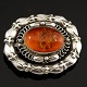 Georg Jensen 
Sterling Silver 
Brooch with 
Amber #109
Design by 
Georg Jensen 
1866 - 1935
Stamped ...