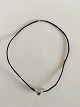 Hans Hanen Leather Necklace with Sterling Silver Pendant Shaped as a Dove / Bird