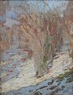 Pedersen, Hugo 
V. (1870 1959) 
Denmark: Winter 
study. Oil on 
canvas / wood. 
Signed: 
Monogram Hugo 
...