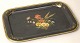 German metal 
tray painted 
black, about 
1880. With 
bronzed edges, 
rectangular 
with rounded 
...