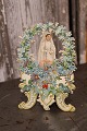 Decorative old 
French 
confirmation 
card with fine 
details of 
paper and 
picture ...