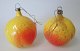 Christmas tree 
ornaments, 19th 
century. 
Germany. Enamel 
painted glass 
in the form of 
peaches. 2 ...