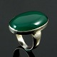 Georg Jensen. 
Sterling Silver 
Ring with Green 
Agate #90B
Stamped with 
post-1945 GJ 
...