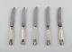 5 Early Georg 
Jensen Acanthus 
Sterling 
Silver, 5 Fruit 
Knives.
Measures 17 
cm.
Stamped. ...