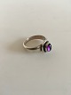 Georg Jensen 
Sterling Silver 
Ring no. 46C 
with Amethyst. 
Ring size 55 
(US Size 7 ½). 
Weighs 5 ...