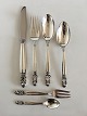 Georg Jensen Sterling Silver Acorn Flatware Set for 8 People. 48 Pieces