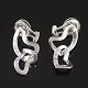 Georg Jensen. 
18k White Gold 
Ear Clips with 
Diamonds 
0.24ct. 
Interlocking 
Hearts - Sweet 
...