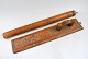 Mangleboard, 
18th century. 
Denmark.
 Scratch-cuts 
in beechwood 
with remnants 
of paintings in 
blue ...