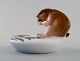 Rare Royal Copenhagen bowl with beaver, number 1067/615.
