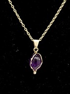14ct gold necklace a nd pendants with violet sapphire sold