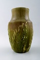 Large Höganäs Art Nouveau ceramic vase. Leaves in relief.
Stamped, approx. 1900.