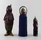 Rolf Palm, Höganäs, three Indians, unique ceramic figures.
