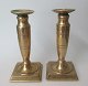 Pair of brass 
tulip 
candlesticks, 
1847, Denmark. 
With square 
foot. With 
engravings: 
1847, MJ and 
...