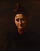 Borberg, tysk kunstner. Olie på lærred. Ca. 1900.
Portræt af ung kvinde.