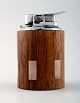 Hans Hansen: Table lighter in rosewood with inlaid silver.
