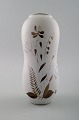 STIG LINDBERG, vase, "Grazia", white glazed, painted with silver decoration in 
the form of flowers, Gustavsberg, Sweden.